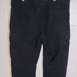 Hammer Down Heavy Duty Black Cargo Pants Sturdy Fabric Double knees & leg Hem